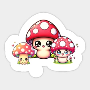 Kawaii Cat Mushroom Sticker